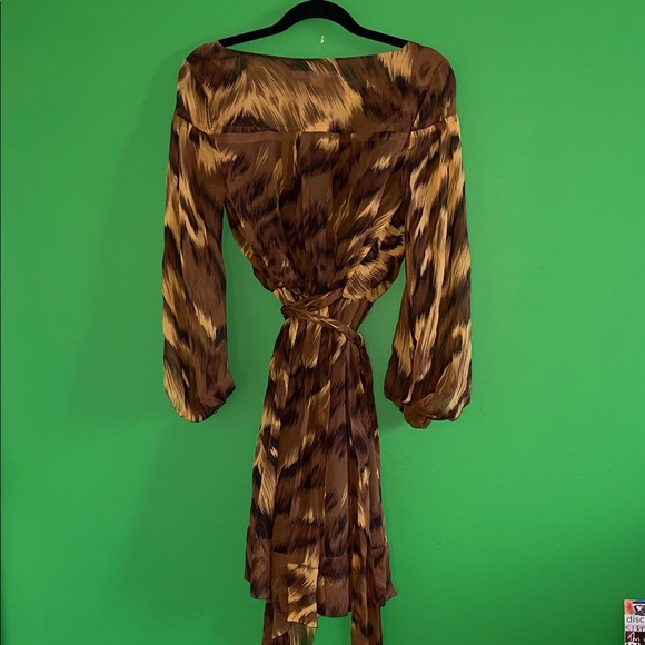 Diane Von Furstenberg Animal Print Long Sleeve Wrap Dress - Picture 6 of 6